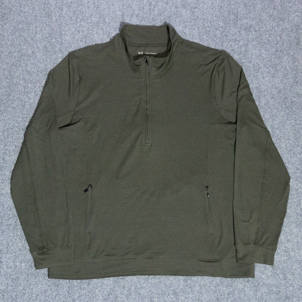 7 Diamonds 1/2 Zip Core Performance Stretch Green Long Sleeve Pullover XL Golf